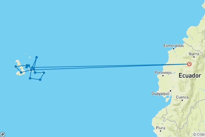 Kaart van Galapagos Inbegrepen - 17 dagen