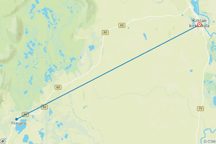 Map of Finnish Lapland: Snowy Forests & Husky Adventure (3 destinations)