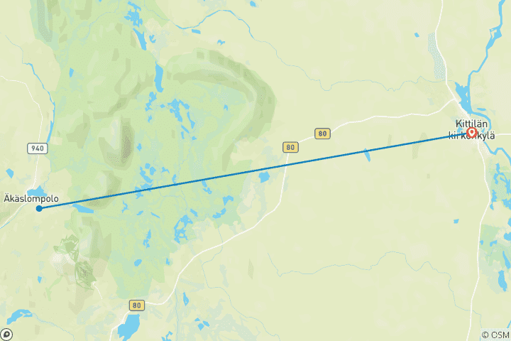 Kaart van Fins Lapland: besneeuwde bossen & Husky avontuur