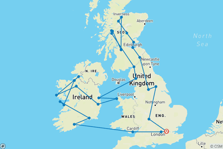 Map of Britain and Ireland Explorer (2025, 19 Days)