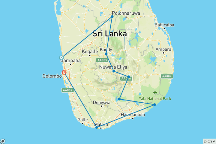 Map of Travel Sri Lanka