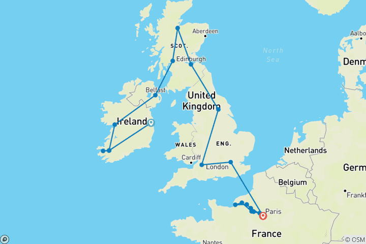 Map of Majestic Britain & Ireland with Normandy and Gems of the Seine