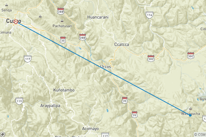 Kaart van Rainbow Mountain Palcoyo Picknick - Hele dag