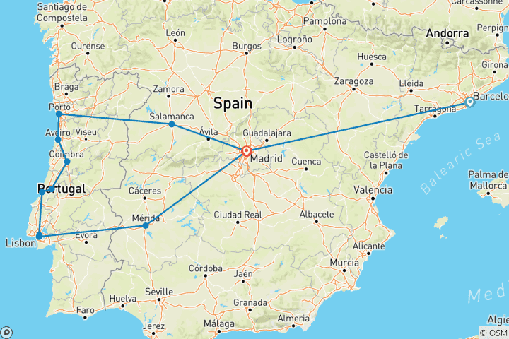 Mapa de Maravillas de España y Portugal: Viaje en Grupo pequeño