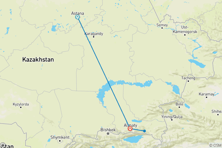 Carte du circuit KAZAKHSTAN | Le charme de la steppe