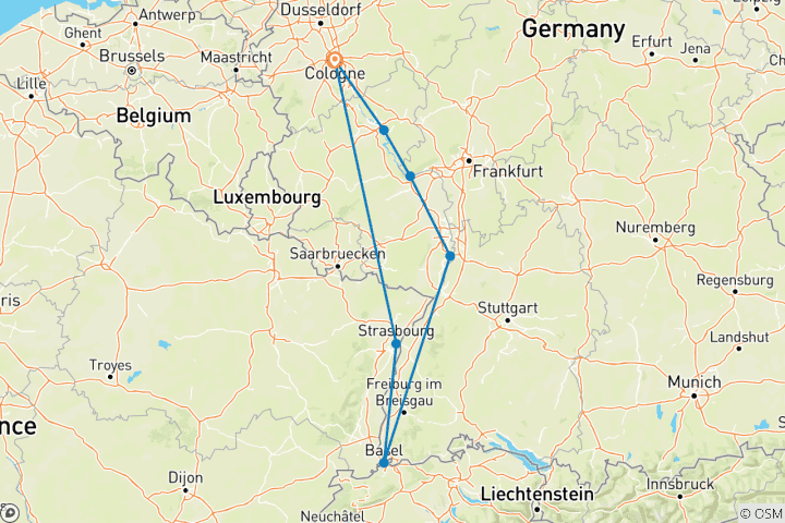 Map of Rhine New Year's 2024 (including Koblenz)