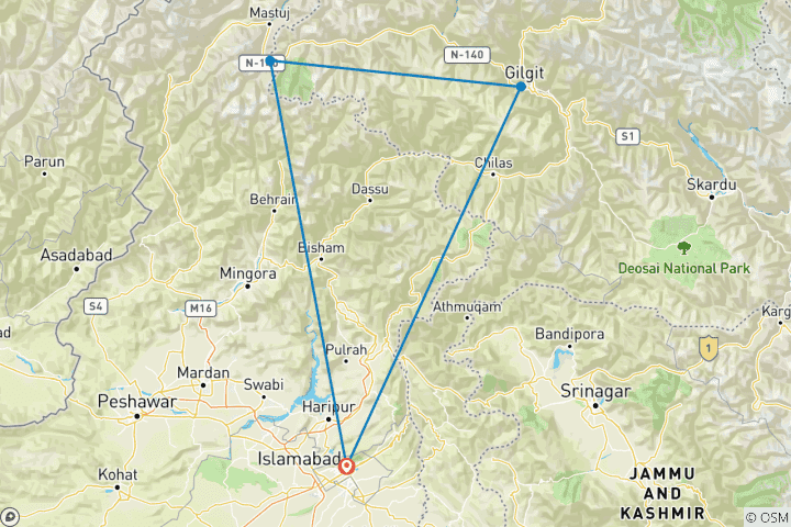 Karte von Shandur Polo Festival Pakistan