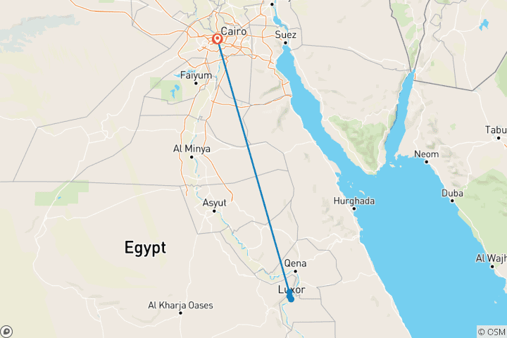 Carte du circuit Odyssée égyptienne : Découverte du Caire et de Louxor