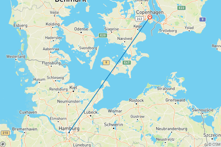 Map of 5 Day in Hamburg and Copenhagen