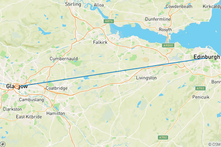 Map of 5-Day Edinbrugh and Glasgow by Train