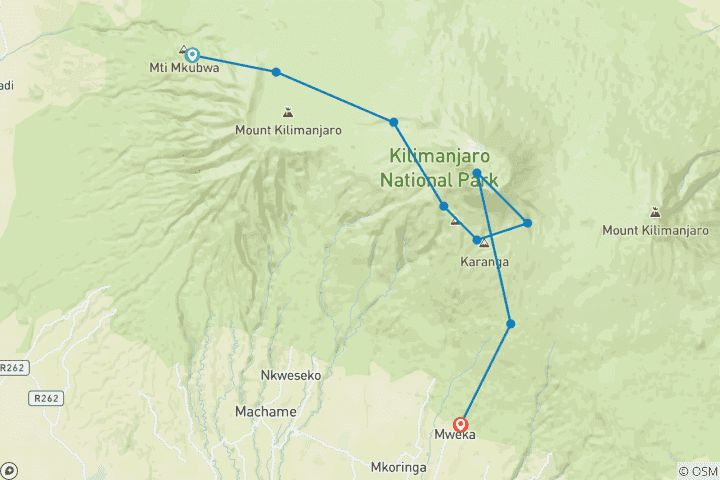 Map of 9 DAYS LEMOSHO CRATER ROUTE