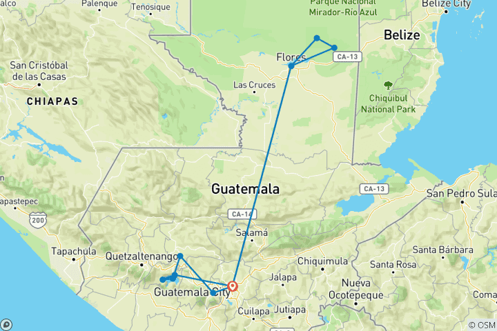 Map of Guatemala spectacular in 7 days