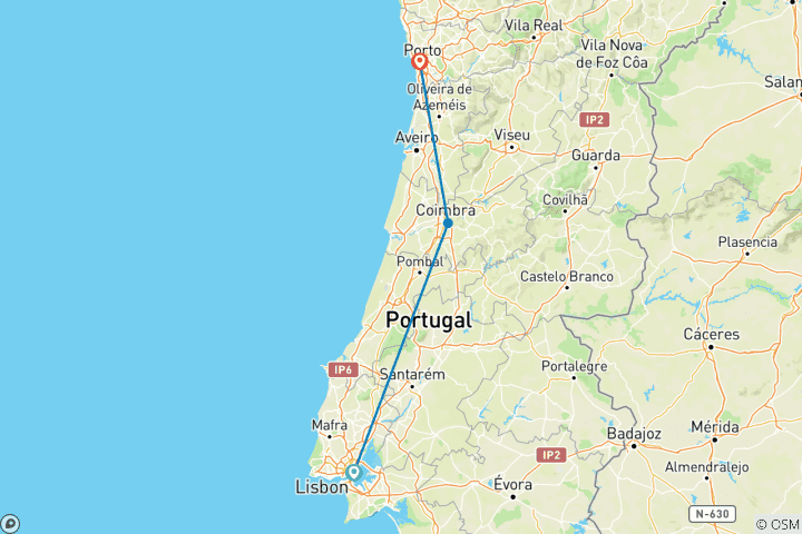 Mapa de Lo más destacado de Portugal Circuito Privado