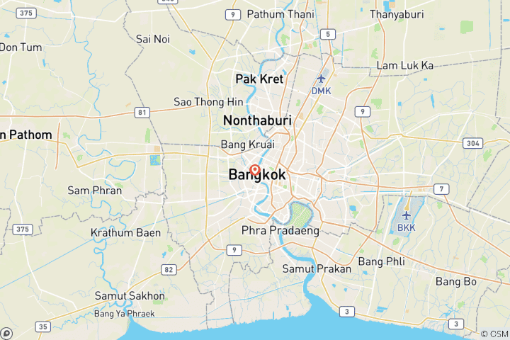 Mapa de 3 Días Tailandia - Escala en Bangkok