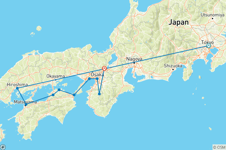 Map of Capitals of Japan end Kyoto