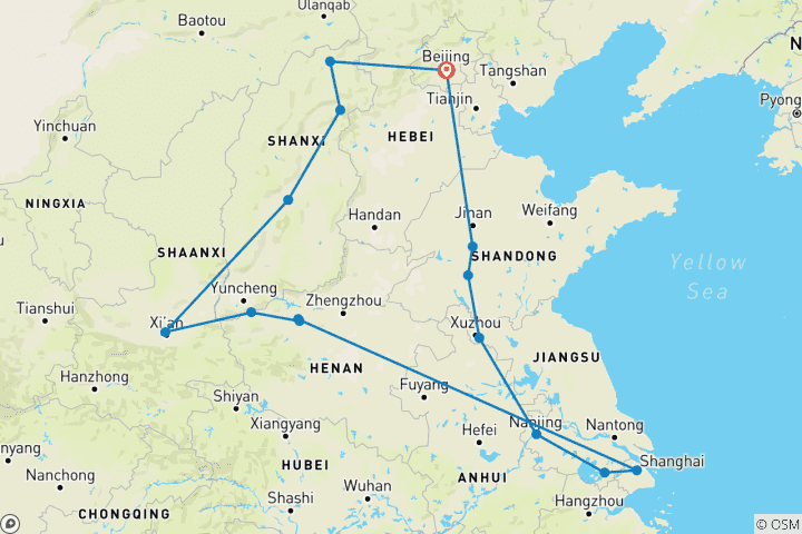 Map of Great China (15 destinations)