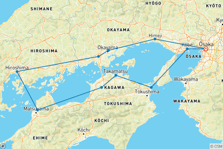 Map of South Japan Express (11 destinations)