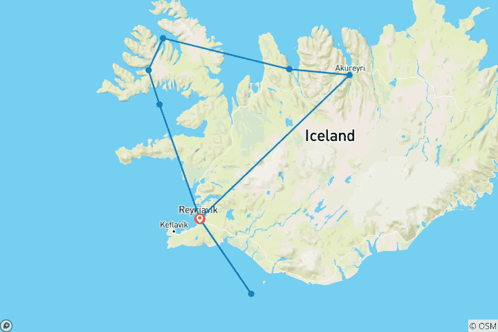 Map of Taste of Discovery: Circumnavigating Iceland & Crossing the Arctic Circle