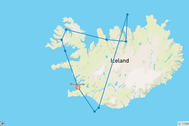 Map of Taste of Discovery: Circumnavigating Iceland & Crossing the Arctic Circle