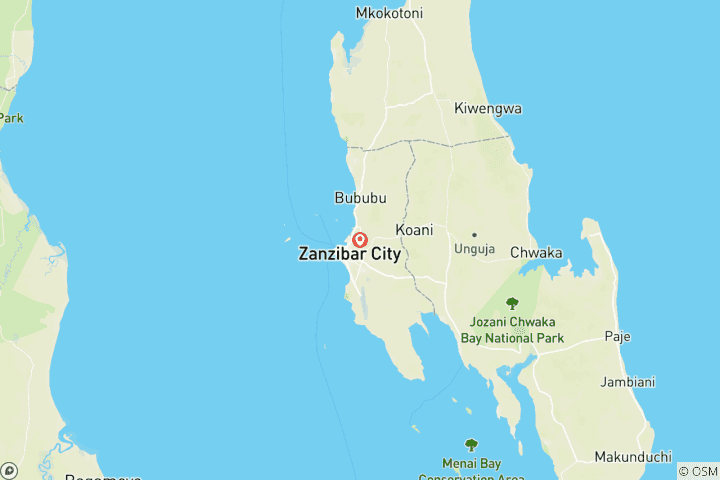 Carte du circuit 5 jours de vacances impressionnantes à Zanzibar - Luxe