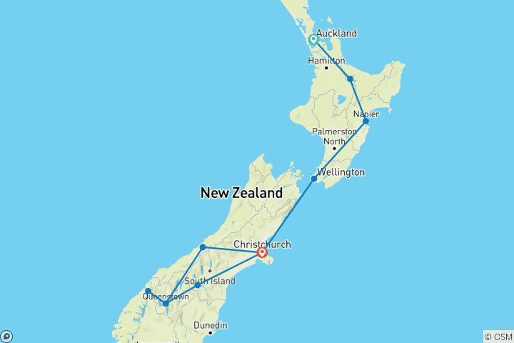 Map of Breathtaking New Zealand - TranzAlpine Train