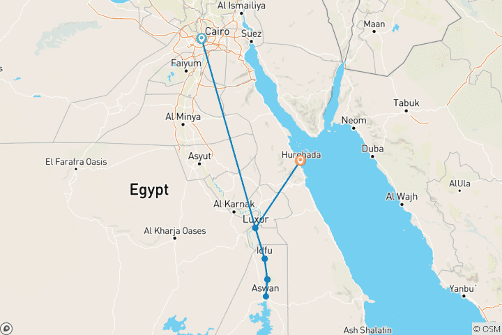 Carte du circuit Majestueuse Égypte : Escapade de luxe sur le Nil et la mer Rouge