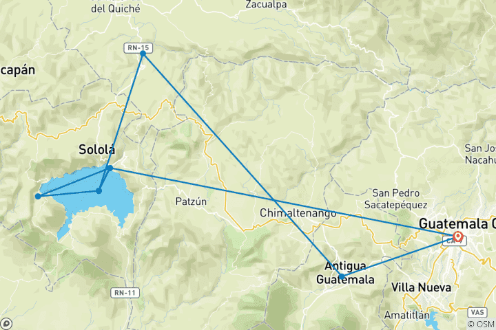 Map of Discovering Guatemala modified in 5 days