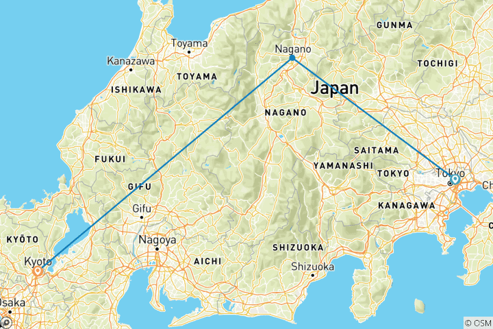 Map of Japan in a Nutshell Private Tour