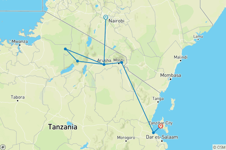 Map of Tanzania Family Overland