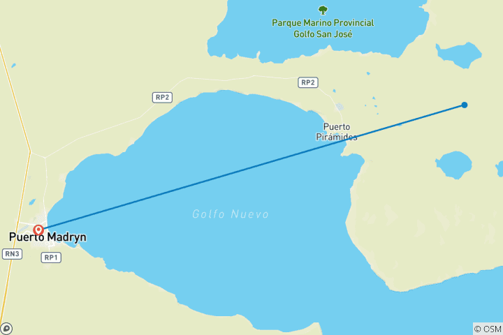 Map of 3 days Puerto Madryn: Valdes Peninsula Tour and Whale Watching