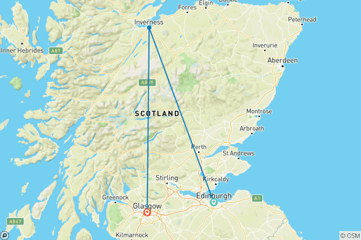 Map of Best of Scotland Small Group Tour