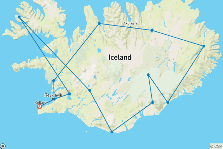 Karte von Island mit Flair