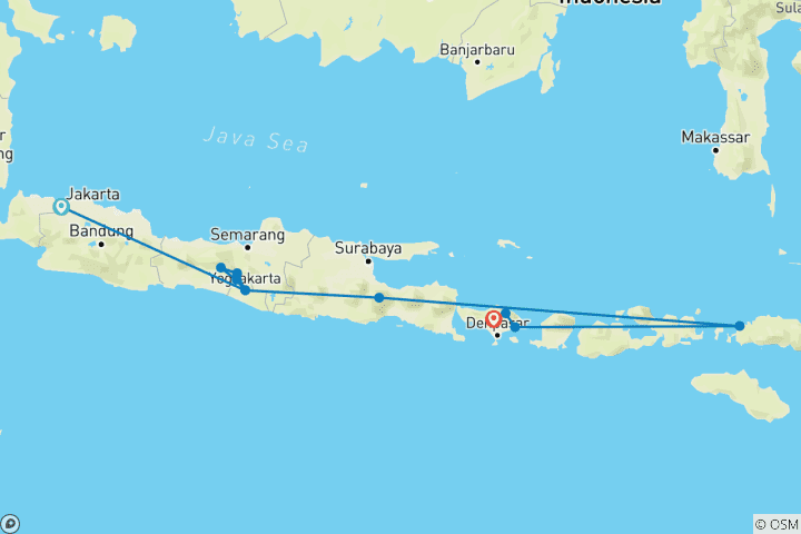 Carte du circuit Circuits en Indonésie 3 îles : Java, Bali et Labuan Bajo