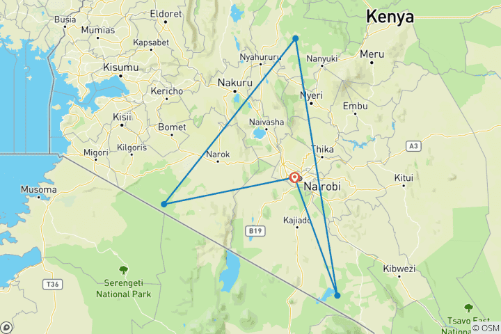 Karte von Elewana Sky Safari Kenia Connoisseur