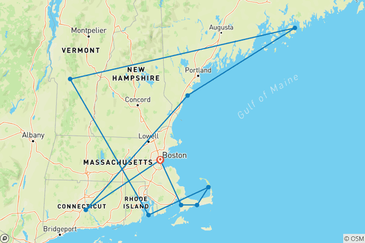 Map of Classic New England