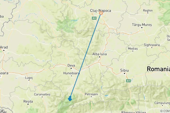 Kaart van Retezat Bergen