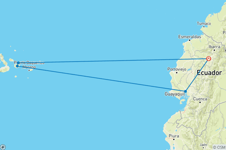 Map of Quito & Galapagos Explorer - 5 days