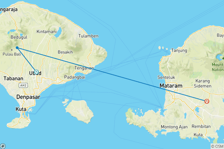 Map of 11 Days National Park Bali & Lombok (private guide & driver）