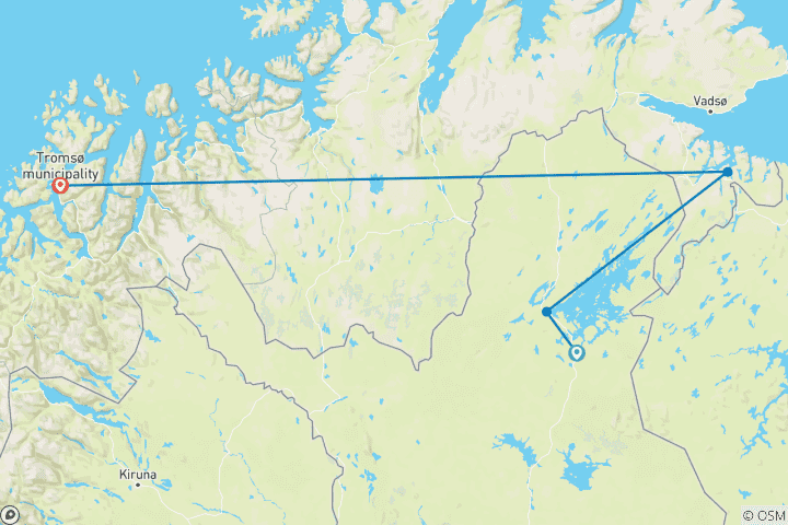 Kaart van Beleef Lapland: wildernis en de Noordelijke IJszee