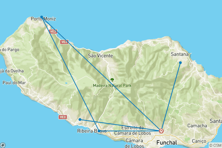 Map of Family Madeira Adventure (Low Season)