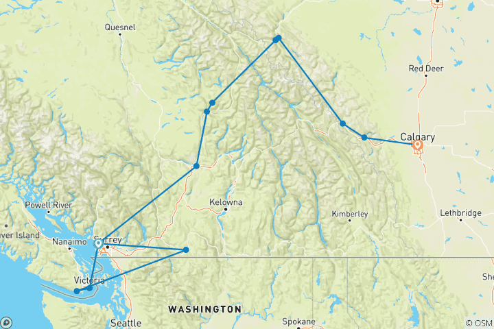 Map of Hiking Western Canada's Highlights