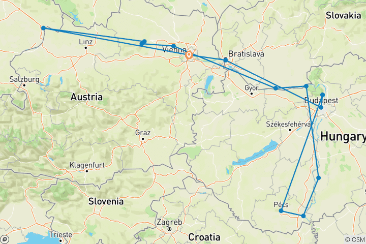 Map of MS Primadonna - Vienna - Wachau - Passau