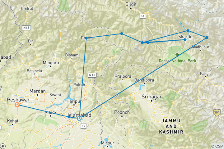 Map of Nanga Parbat/Diamir "King of the Mountains"