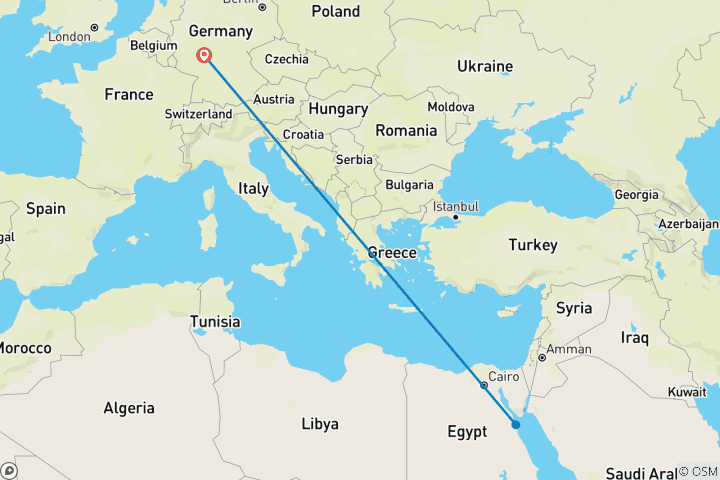 Map of 5 Day Hurghada including Flight from/to Frankfurt