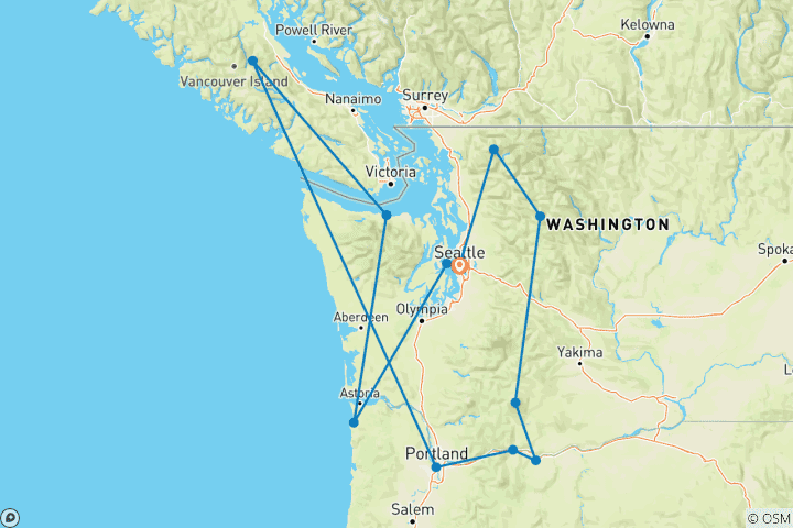 Map of Best of the Northwest