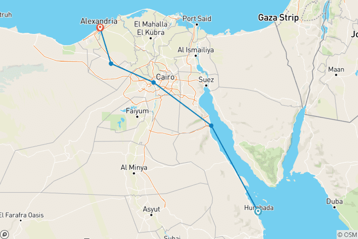 Map of Coptic Heritage of Egypt: 8 Days Cairo and Alexandria