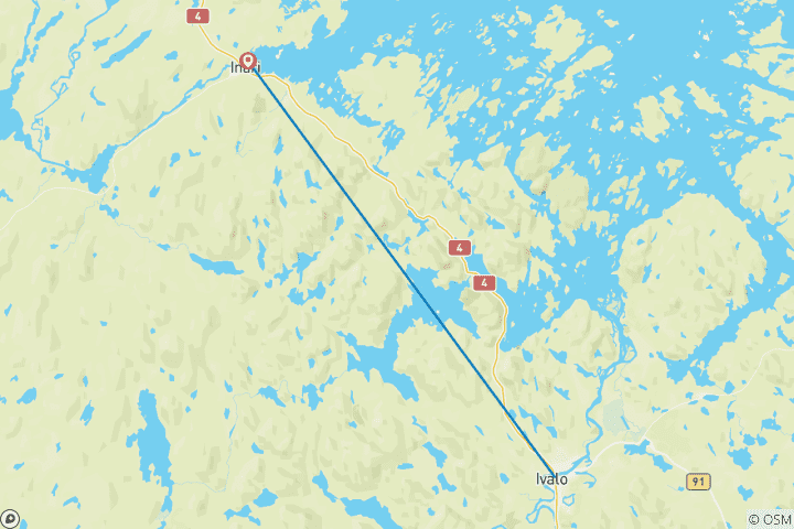 Map of Gold Prospecting Hiking Tour In Lapland