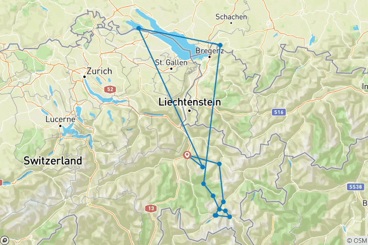 Map of Alpine Cruise rail hiking