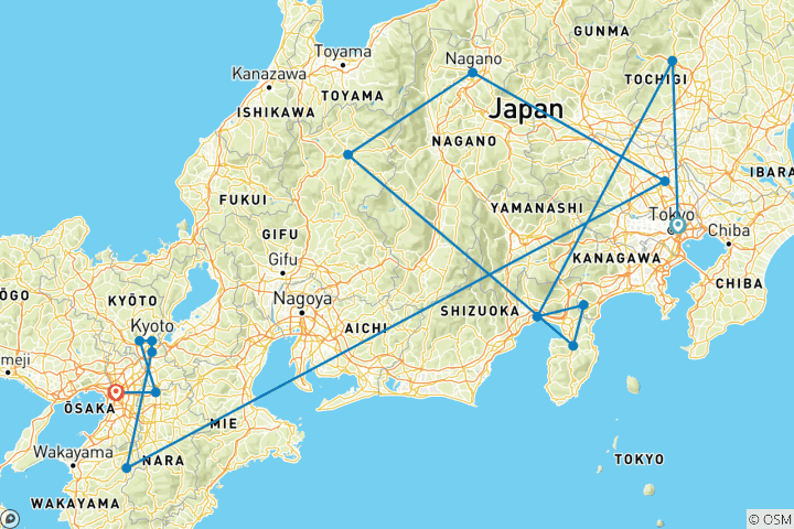 Karte von ADAC Special: Gruppenreise Japan mit Besuch der Expo Osaka