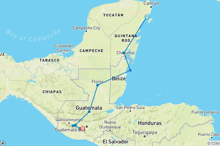 Carte du circuit Intro sur l'Amérique centrale